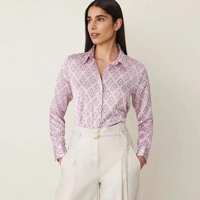 Ann Taylor Foulard Essential Shirt Orchid Breeze Women's