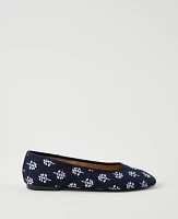 Ann Taylor Weekend Collection Floral Ballet Flats Night Sky Women's