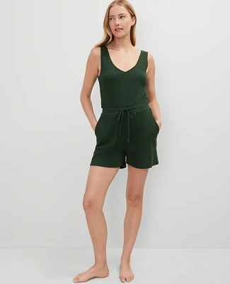 Ann Taylor Heather Lounger Romper Cypress Tree Women's