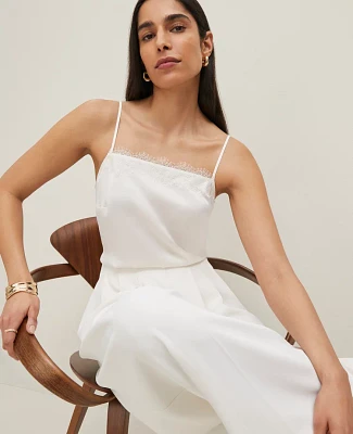Ann Taylor Lace Trim Square Neck Tank Top Women's