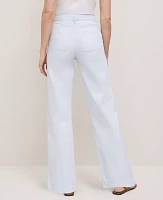 Ann Taylor The Petite Patch Pocket Wide-Leg Jean Size 16 Washed Blue Women's
