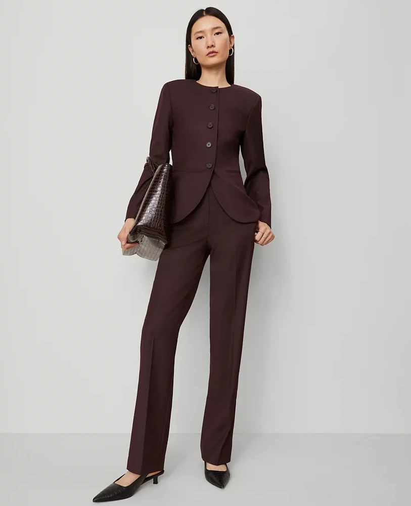 Ann Taylor The Curved Hem Jacket Classic Burgundy Women's