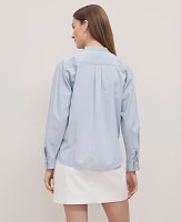 Ann Taylor Weekend Collection Shirt Light Wash Blue Chambray Women's