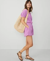 Ann Taylor The Petite Pull-On Short Triple Cloth Women's
