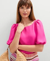 Ann Taylor Boatneck Popover Top Rose Violet Women's