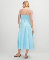 Ann Taylor Linen Blend Midi Dress Women's