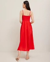 Ann Taylor Linen Blend Midi Dress Women's