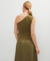 Ann Taylor Ruched One Shoulder Top Women's