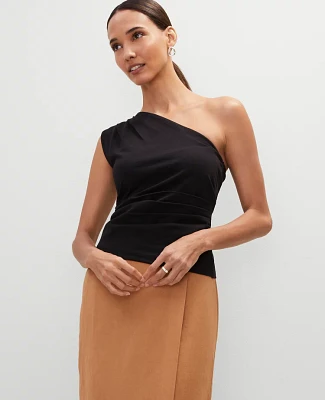 Ann Taylor Ruched One Shoulder Top Women's