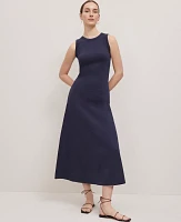 Ann Taylor Petite Weekend Collection Fluted Maxi Dress Night Sky Women's