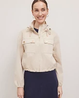 Ann Taylor Petite Weekend Collection Windbreaker Jacket Size XL Soft Khaki Women's