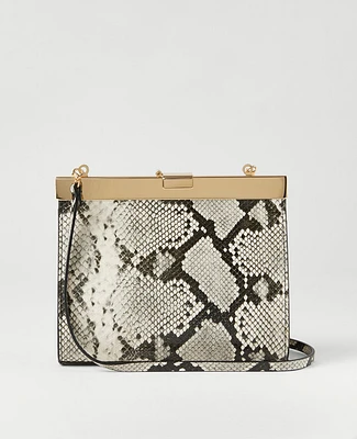 Ann Taylor Snake Clutch Bag Black Women's