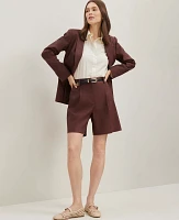 Ann Taylor The Petite Long Short Linen Blend Rich Walnut Women's