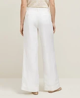 Ann Taylor The Belted Wide-Leg Pant Linen Blend — Curvy Fit Women's