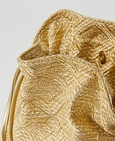 Ann Taylor Metallic Drawstring Clutch Bag Gold Women's