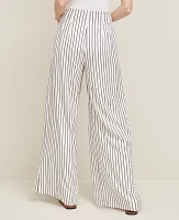 Ann Taylor The Side-Zip Wide-Leg Pant in Twill Size 12 White Women's