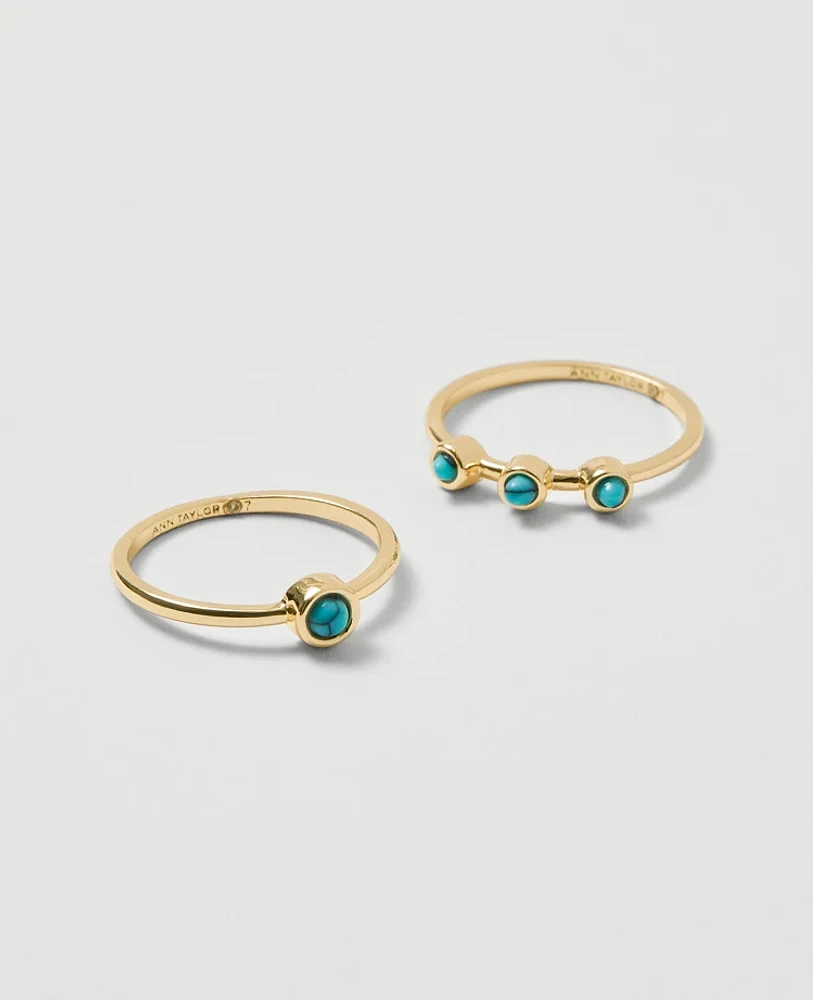 Ann Taylor Turquoise Ring Set Ocean Women's