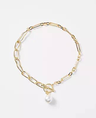 Ann Taylor Pearlized Pendant Necklace