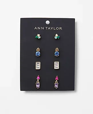 Ann Taylor Multicolored Sparkle Stud Earring Set