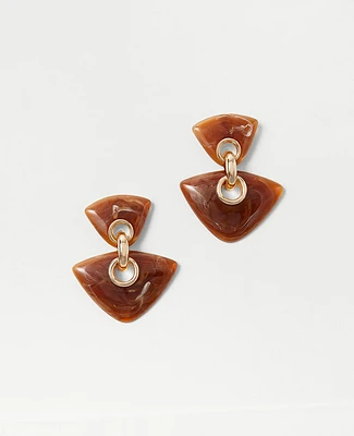 Ann Taylor Triangle Link Drop Earrings Tortoise Brown Women's