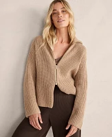 Ann Taylor Haven Well Within Merino Wool Cashmere Double-Zip Cardigan Anise Women's