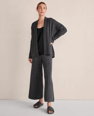 Ann Taylor Haven Well Within Organic Cotton Blend Cable Cocoon Cardigan Basalt Heather Women's