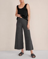 Ann Taylor Haven Well Within Organic Cotton Blend Wide Leg Pants Basalt Heather Women's