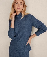 Ann Taylor Haven Well Within Sweater Knit Crossover Mock Neck Top Midnight Women's