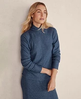 Ann Taylor Haven Well Within Sweater Knit Crossover Mock Neck Top Midnight Women's