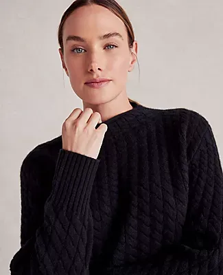 Ann Taylor Haven Well Within Cashmere Radiating Cable Sweater