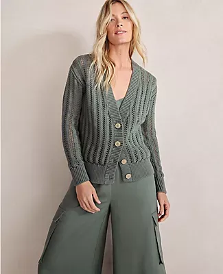 Ann Taylor Haven Well Within Open Stitch Cardigan