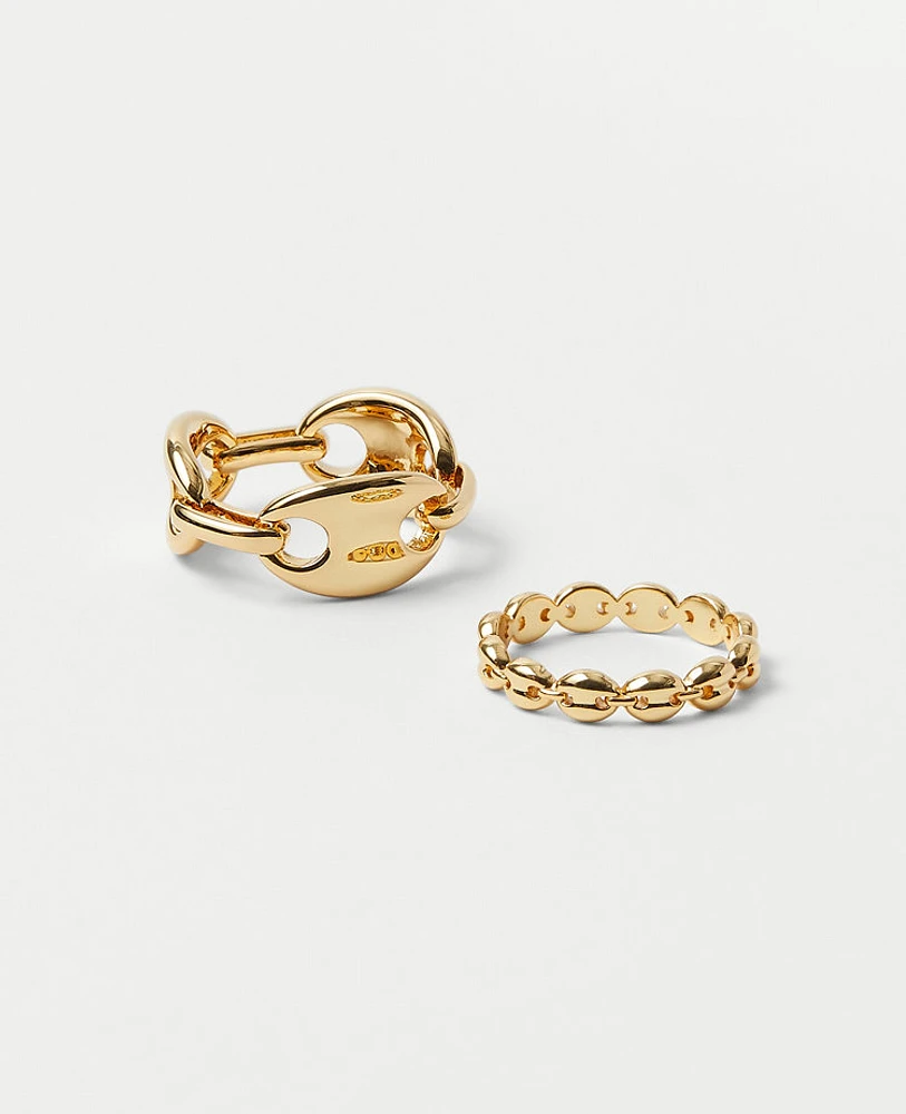 Ann Taylor Chain Link Ring Set Women's