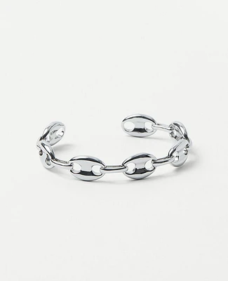 Ann Taylor Oval Chain Link Bracelet Silvertone Women's