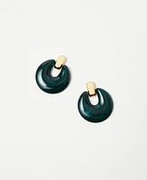 Ann Taylor Acetate Doorknocker Hoop Earrings Vibrant Green Women's