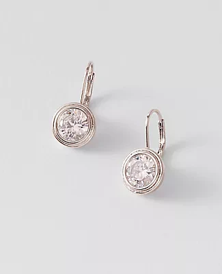 Ann Taylor Crystal Circle Drop Earrings