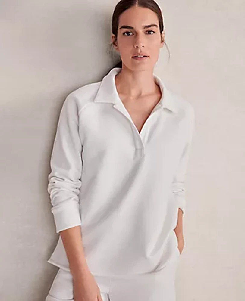 Ann Taylor Haven Well Within Organic Cotton Lofty Terry V-Neck Pullover