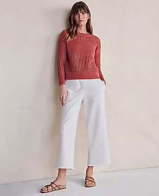 Ann Taylor Haven Well Within Organic Cotton Lofty Terry Wide Leg Pants