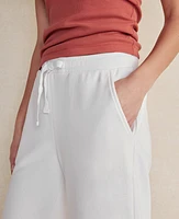 Ann Taylor Haven Well Within Organic Cotton Lofty Terry Wide Leg Pants White Women's