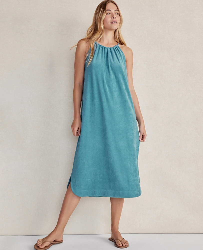 Ann Taylor Haven Well Within Terrycloth Halter Dress Blue Ocean Women's