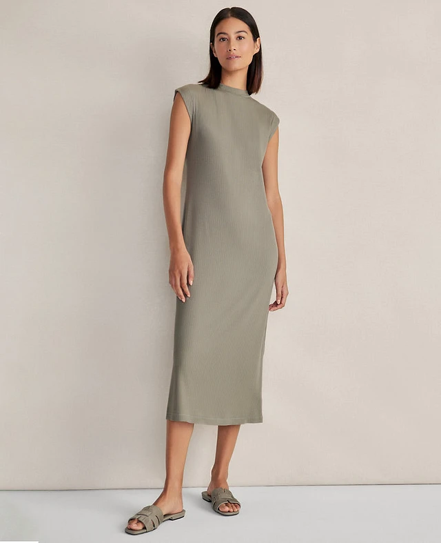 ann taylor t shirt dress Petite Sequin Houndstooth T-Shirt Long sleeves with elasticized cuffs Ann Taylor Linen Blend Midi