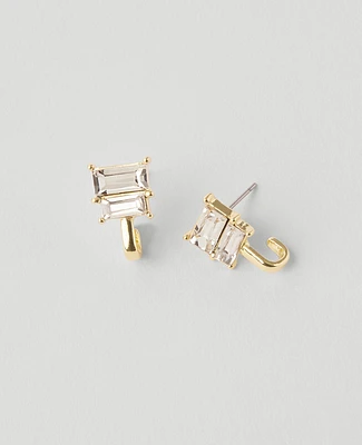 Ann Taylor Rectangle Mini Stud Earrings Clear Women's