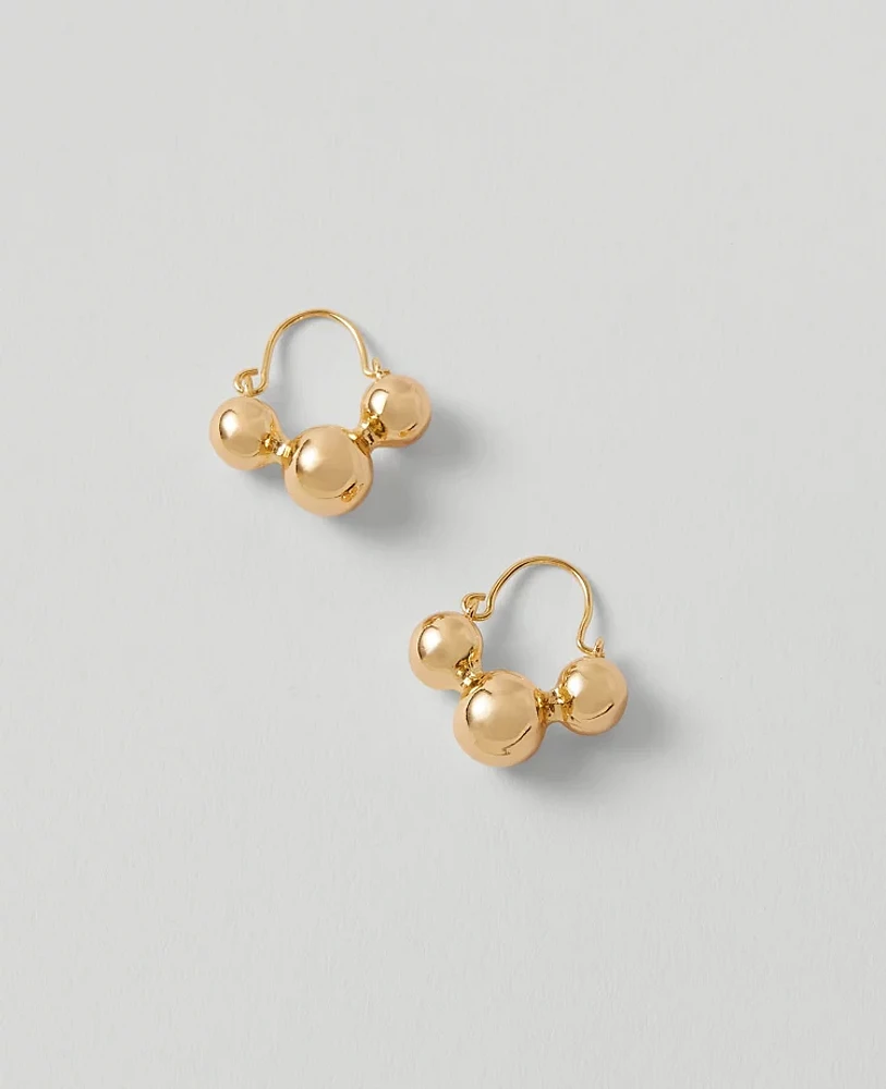 Ann Taylor Triple Metal Stud Earrings Goldtone Women's