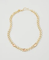 Ann Taylor Gem Chain Necklace Goldtone Women's