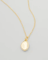 Ann Taylor Metal Organic Disc Pendant Necklace Goldtone Women's