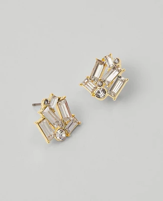 Ann Taylor Multi Crystal Cluster Stud Earrings Goldtone Women's