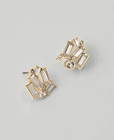 Ann Taylor Multi Crystal Cluster Stud Earrings Goldtone Women's