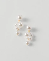 Ann Taylor Pearlized Cluster Drop Earrings Ivory Women's