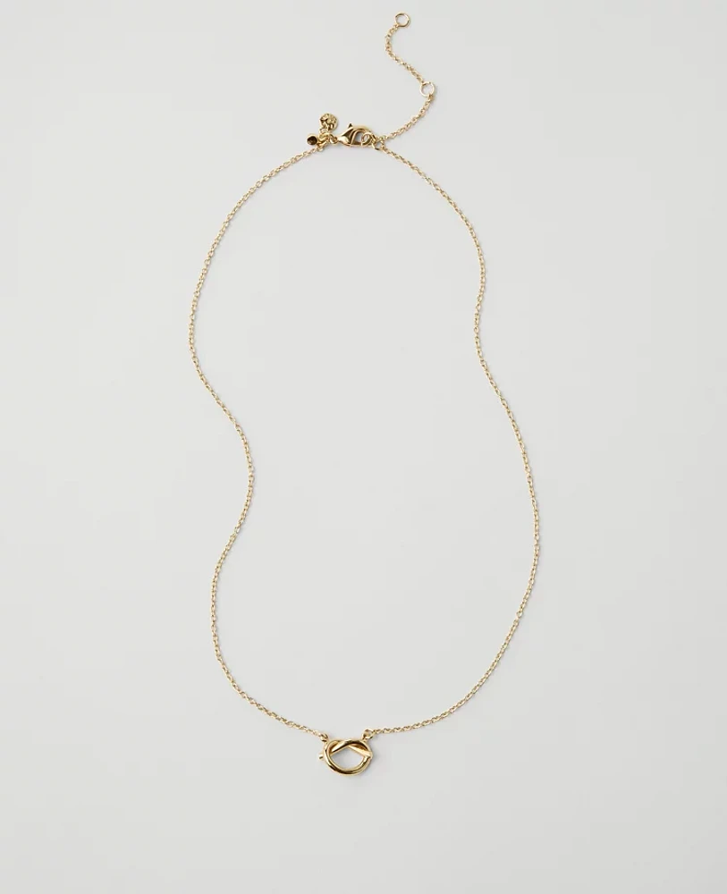 Ann Taylor Knot Necklace Goldtone Women's