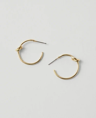 Ann Taylor Knot Hoop Earrings Goldtone Women's