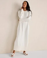 Ann Taylor Haven Well Within Organic Cotton Midi Dress Ivory Women's